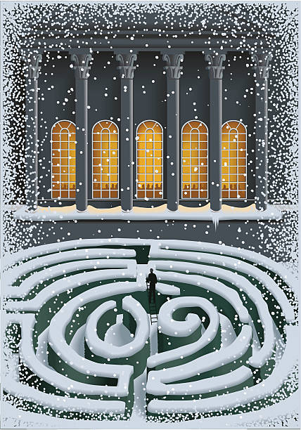 Snowy Labrinyth 2009 vector art illustration