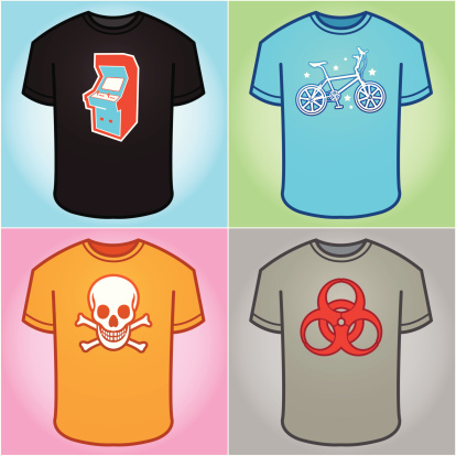 Collection of retro themed vector t-shirts:
