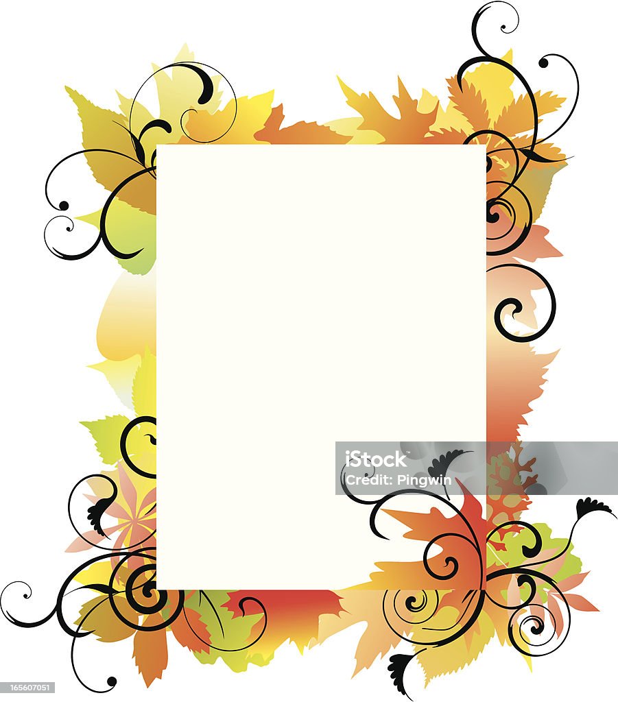 Cadre de feuilles d'automne - clipart vectoriel de Automne libre de droits