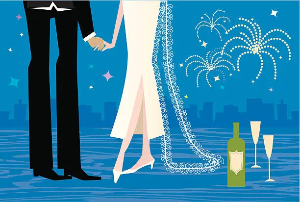 Vector illustration of Bride and Groom