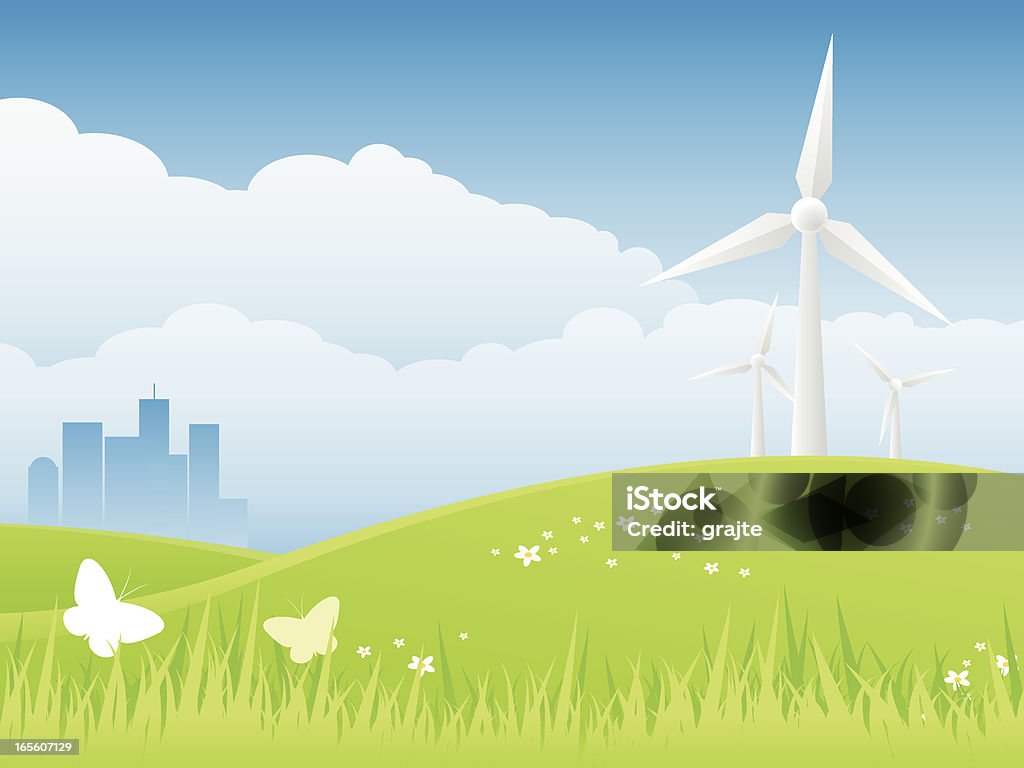 Энергия ветра — сохранение фоне - Векторная графика Бабочка роялти-фри