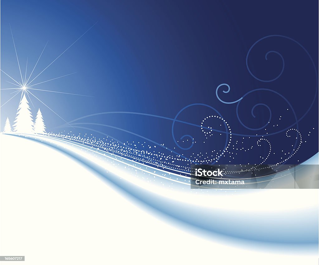 Snowscape Illustration of a wavy, snowy landscape with stylized snow and blustery wind.  Color in white wave is done with blends. All elements are separate objects, not flattened, layered, global colors used.  Hi res jpeg included. Scroll down to see more of my illustrations. Abstract stock vector