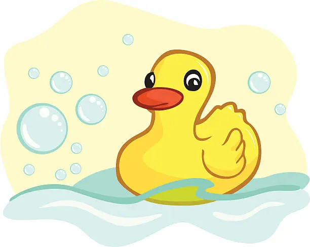 Vector illustration of Rubber Ducky Your The One