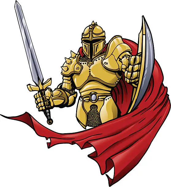 Vector illustration of Golden Knight