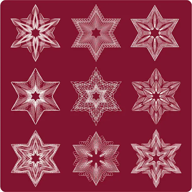 Vector illustration of Snowflakes and Stars