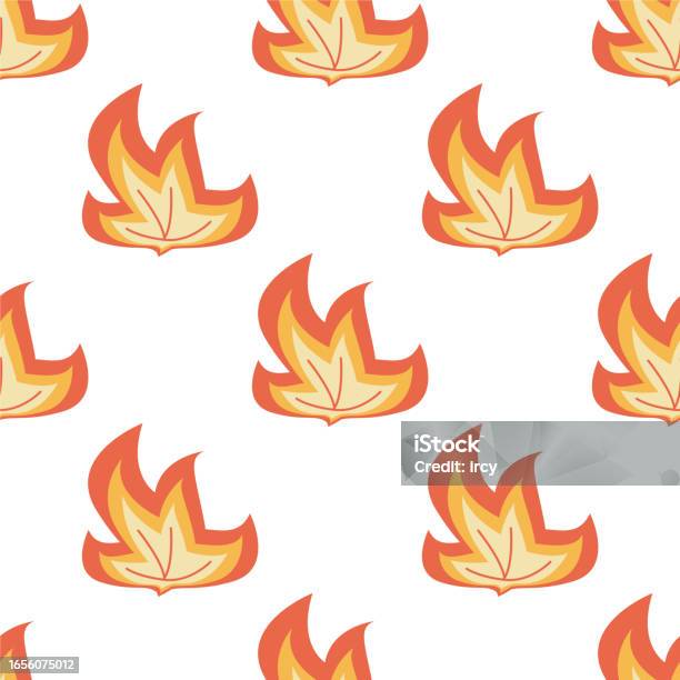 Colorful Pattern Fire Seamless Pattern With Flames And Fire Stock Illustration - Download ...