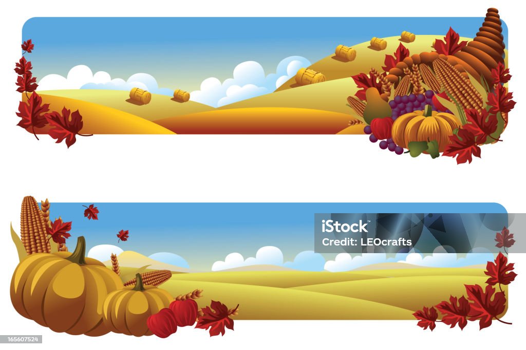 Beau fond d'automne/Bannières - clipart vectoriel de Thanksgiving libre de droits