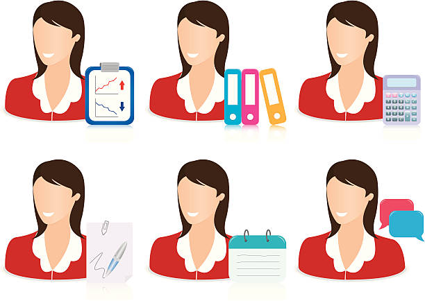 Business icon - Female 2 vector art illustration