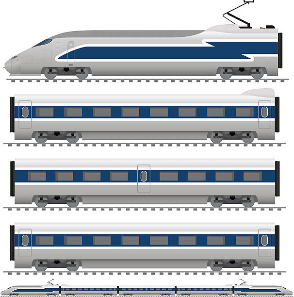 ilustrações de stock, clip art, desenhos animados e ícones de trem-bala - high speed train