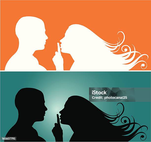 Silenzio - Immagini vettoriali stock e altre immagini di Dito sulle labbra - Dito sulle labbra, Adulto, Ambientazione tranquilla
