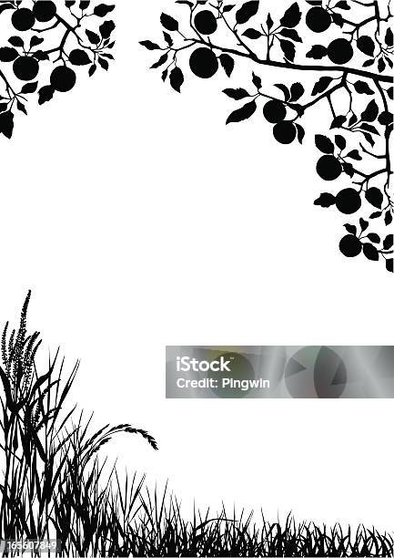 Apple Frame — стоковая векторная графика и другие изображения на тему Яблоко - Яблоко, Дерево, Ветвь - часть растения