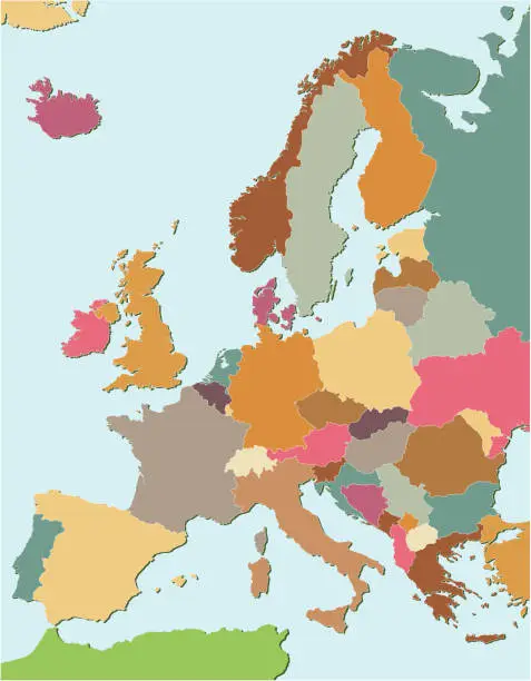 Vector illustration of Europe map