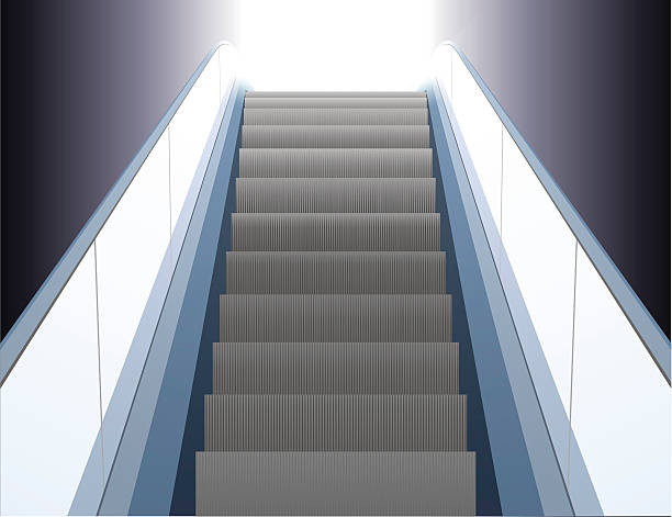 rolltreppe - escalator staircase steps moving up stock-grafiken, -clipart, -cartoons und -symbole