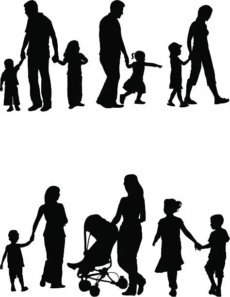 Vector illustration of Families