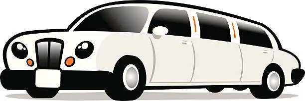 Vector illustration of cute limousine