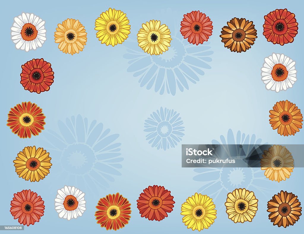 Daisy Background Part of a series on flower backgrounds.  A collection of daisies.  Each flower is grouped individually and separate from the background.  Blue stock vector