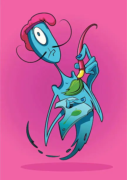 Vector illustration of Alien Painter