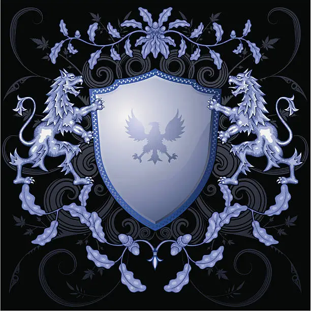 Vector illustration of Silver shield