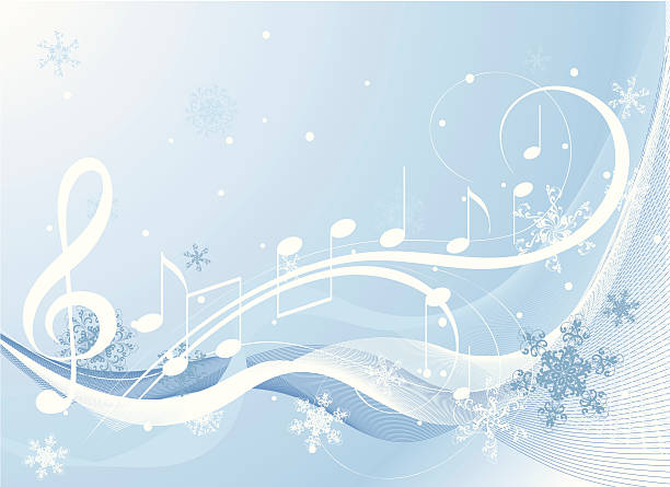 Winter music vector art illustration