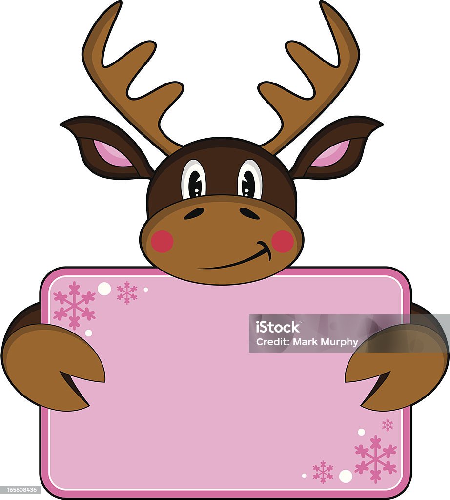 Cute Reindeer Holding Invitation http://i150.photobucket.com/albums/s116/MarkM73/Christmas.jpg Animal stock vector