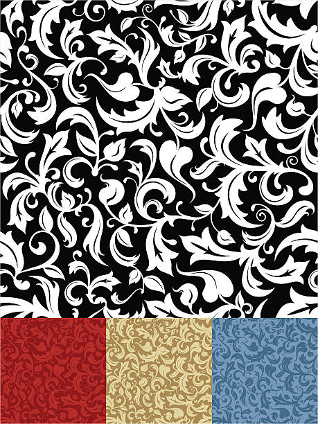 verzierte nahtlose muster - flower backgrounds tile floral pattern stock-grafiken, -clipart, -cartoons und -symbole