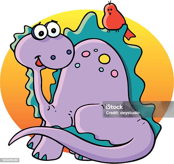 Dinosaur And Friend Stock Illustration - Download Image Now - Baby - Human Age, Dinosaur, Animal