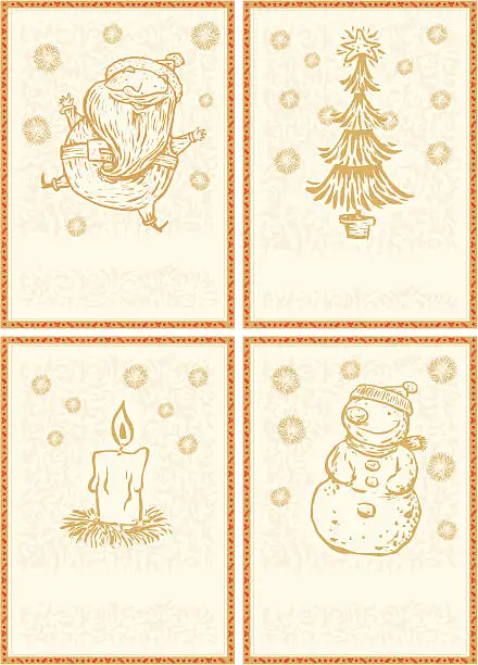 Vector illustration of Christmas cards