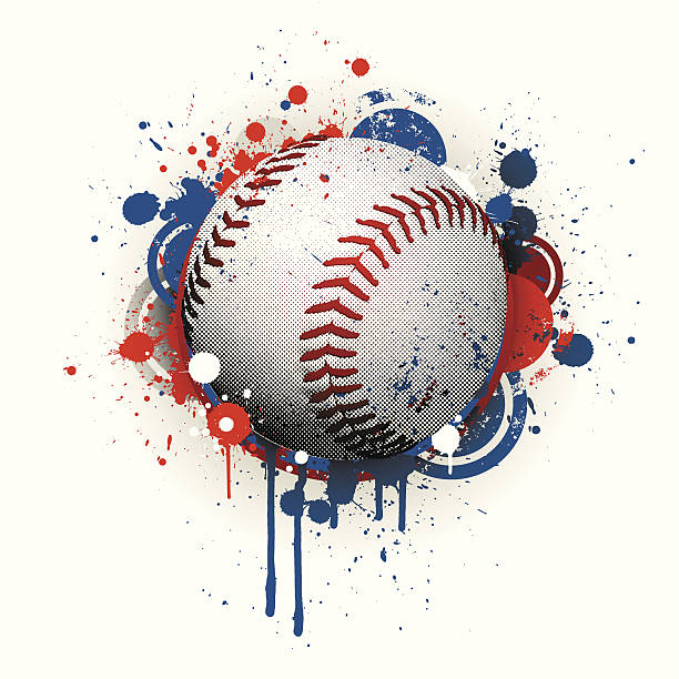 ilustraciones, imágenes clip art, dibujos animados e iconos de stock de grunge de béisbol - baseball background