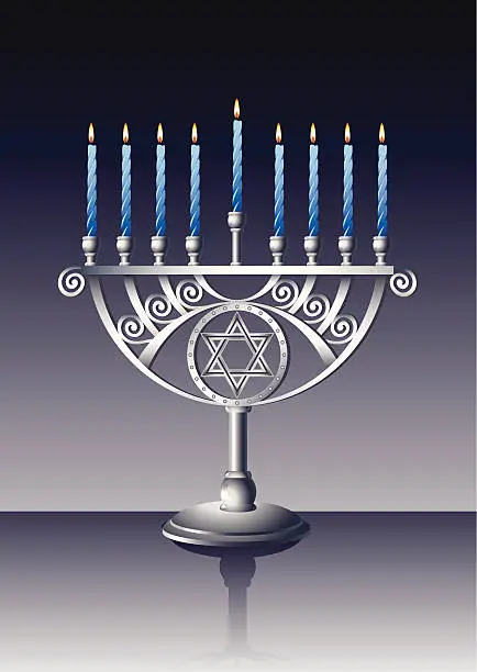 Vector illustration of Menorah