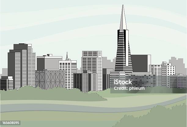 Vetores de Horizonte De São Francisco Ilustração e mais imagens de Parque público - Parque público, Silhueta urbana, São Francisco - Califórnia