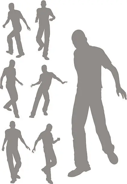 Vector illustration of Silhouette of a stepping