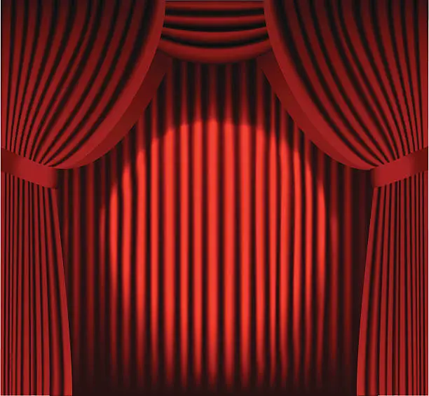 Vector illustration of Red Curtain