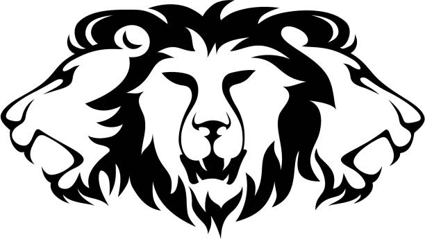 Three Lion Ready to use, layers optimized for easy editing and color variations. angry cat silhouette stock illustrations