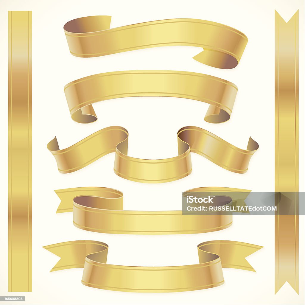 Short Golden spirales - clipart vectoriel de Or - Métal libre de droits