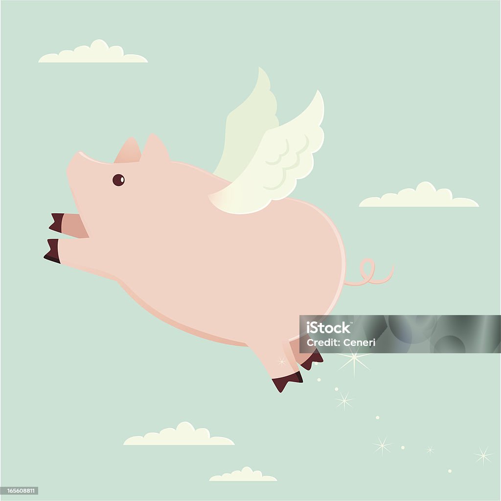 Cuando los cerdos fly (Estacione y Vuele - arte vectorial de Cerdo libre de derechos