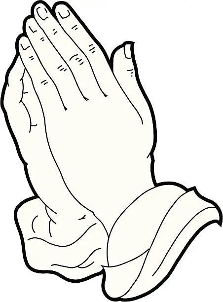 Vector illustration of praying hands