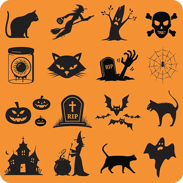 Vector illustration of Halloween Icons