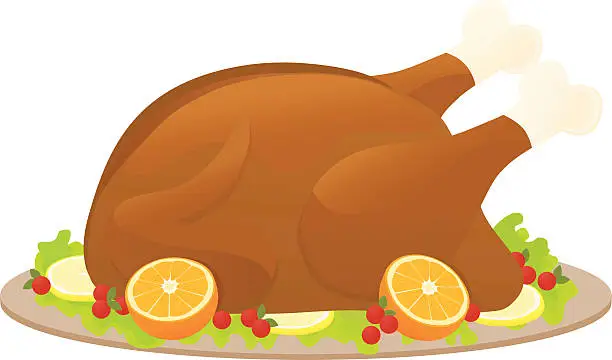 Vector illustration of Turkey Dinner