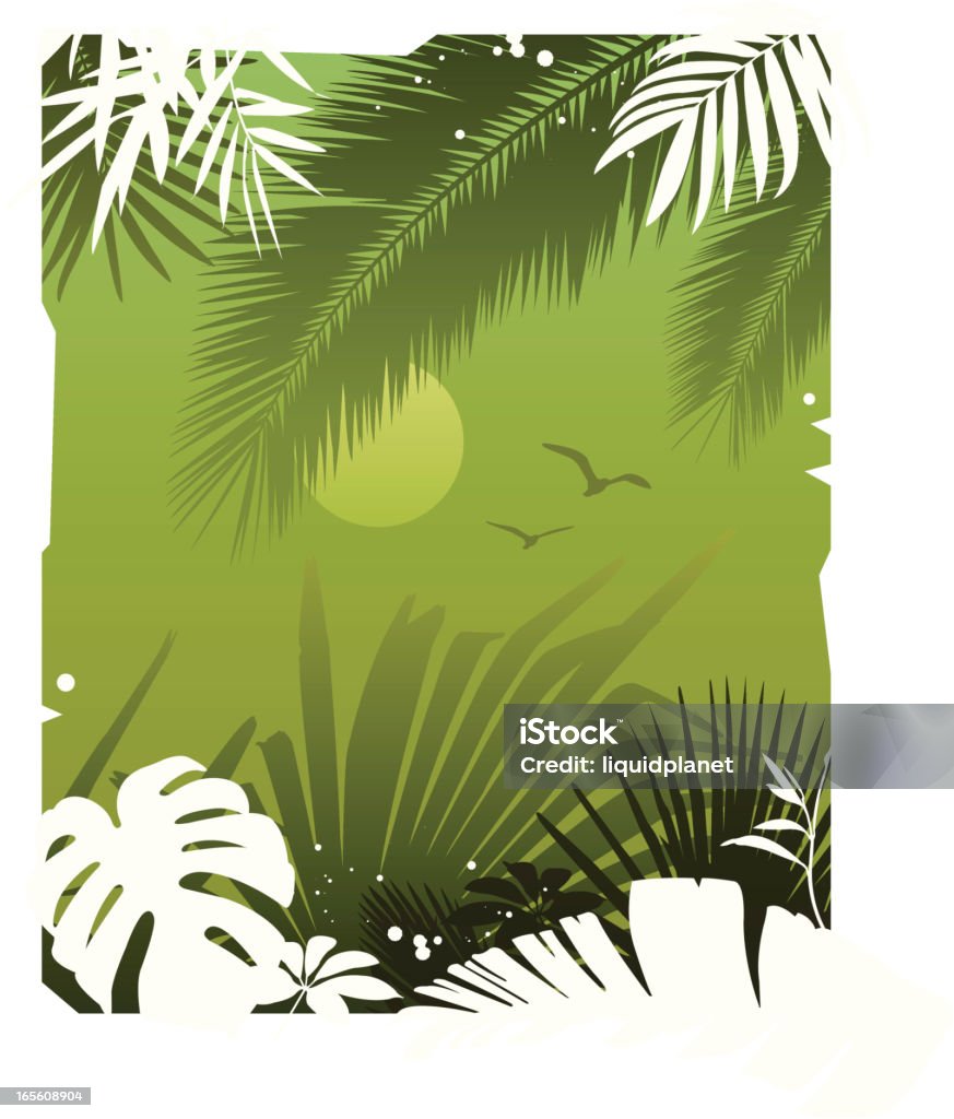 Fond tropical - clipart vectoriel de Palmier libre de droits