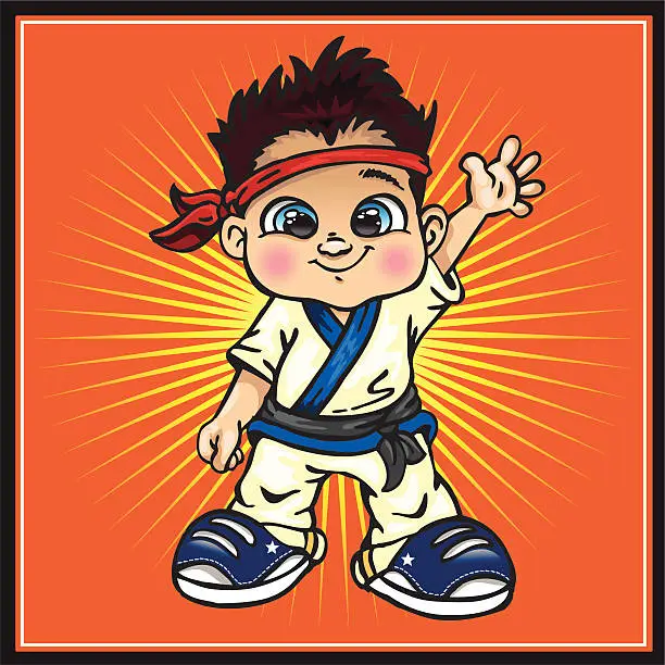 Vector illustration of Karate Kid