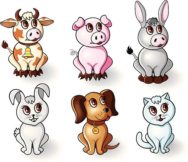 Vector illustration of Pets and Farm Animals