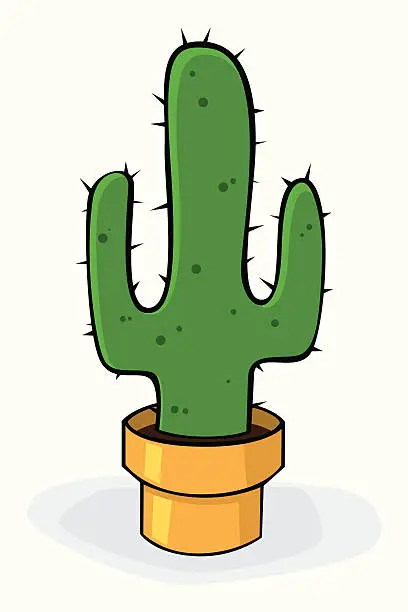 Vector illustration of Cactus in pot