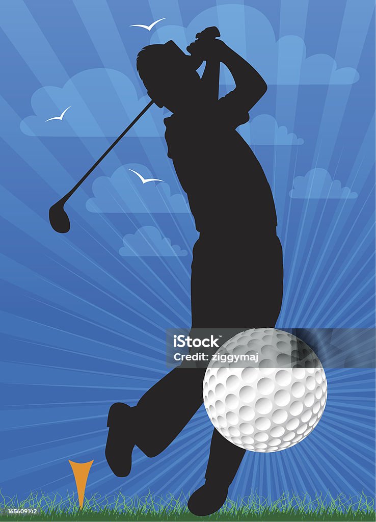 Jogador de golfe - Royalty-free Boné de Golfe arte vetorial