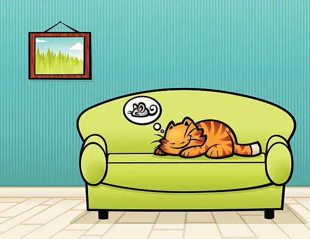 Vector illustration of Cat Dreams