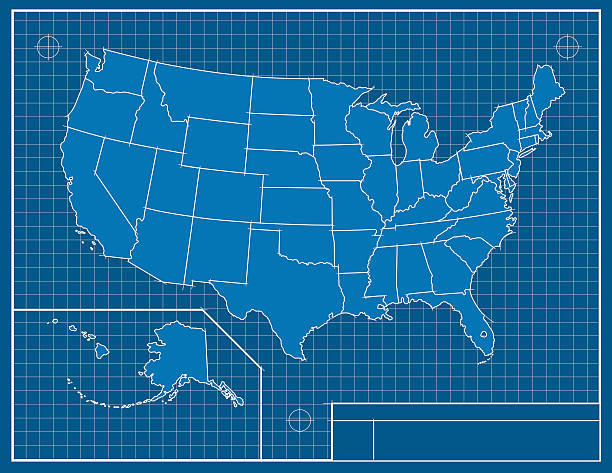 Stati Uniti mappa Pianificazione - illustrazione arte vettoriale