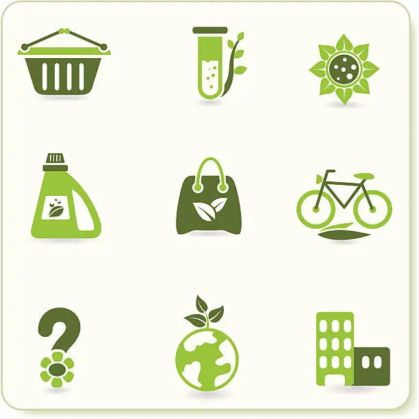 Vector illustration of Green Eco Symbols