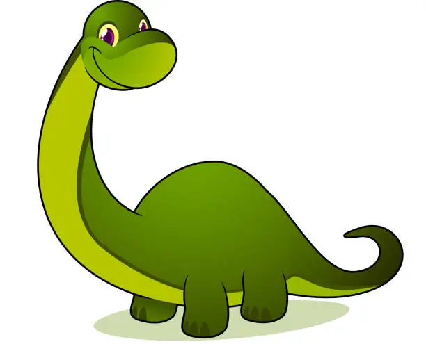 Vector illustration of Smiling brontosaurus