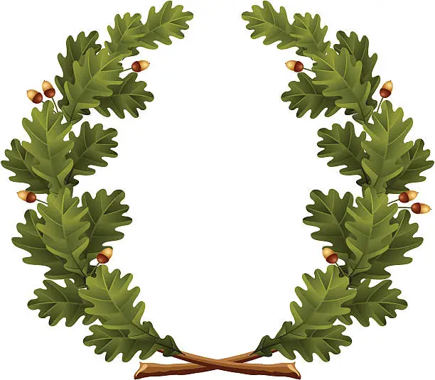 Vector illustration of Wreath oak