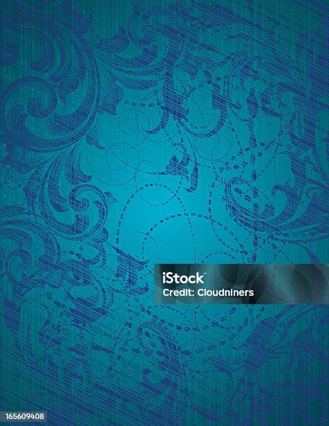 Deep Blue Ornate Scroll Stock Illustration - Download Image Now - Blue ...