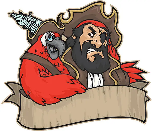 Vector illustration of Pirate Captain